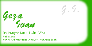 geza ivan business card